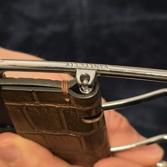 Allsaints Brown Crocodile Pattern Belt Size 6 - Picture 9 of 9